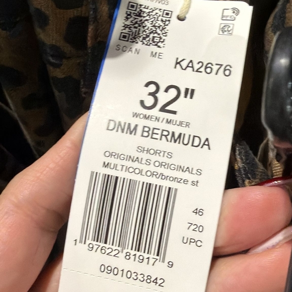 Adidas Originals Denim Women's Leopard Print Bermudas - Picture 7 of 8